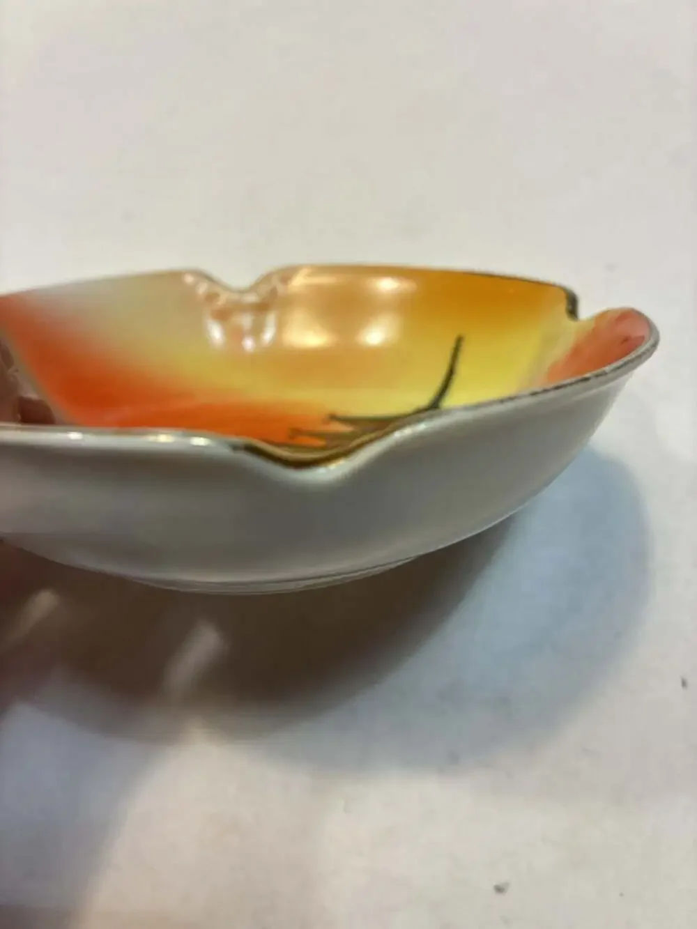 Vintage Noritake Japanese Porcelain Small Bowl with Hand-Painted Pagoda Landscap